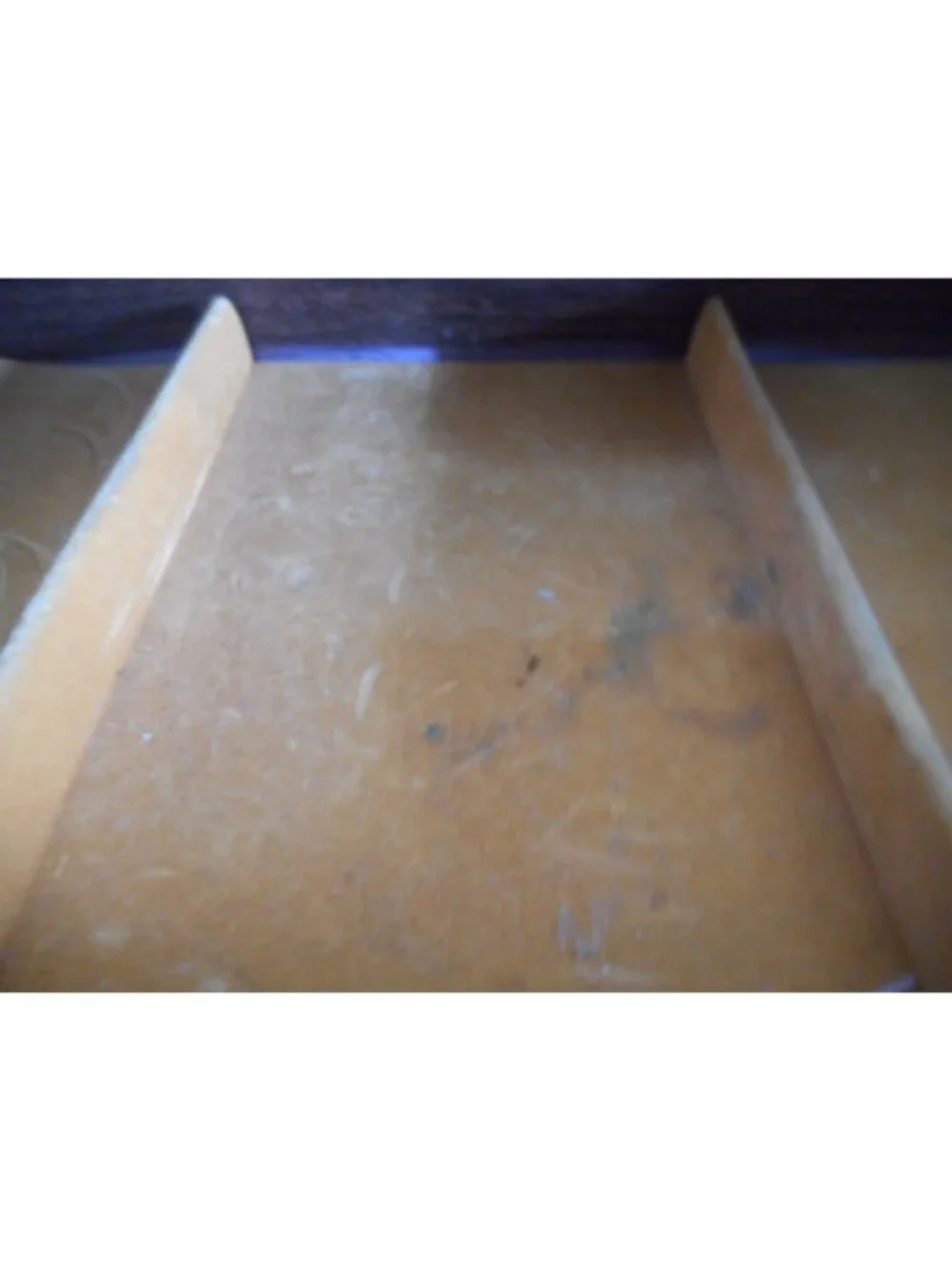 Vtg Mid Century Mele 3 tier auto open jewelry box gold velvet interior no key
